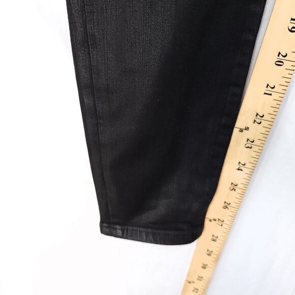 Frame The Alix Faux Leather Jeans Womens Size 26 Skinny Black High Rise - Picture 9 of 14